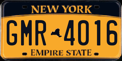 NY license plate GMR4016
