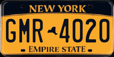 NY license plate GMR4020