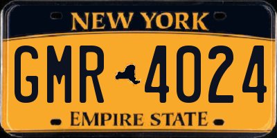NY license plate GMR4024