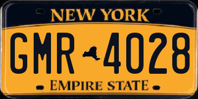 NY license plate GMR4028