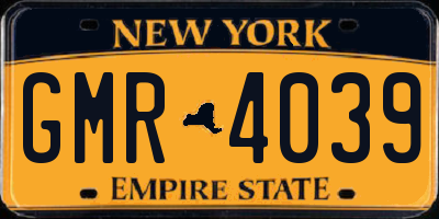 NY license plate GMR4039