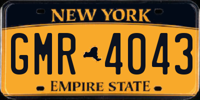 NY license plate GMR4043