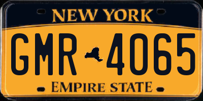 NY license plate GMR4065