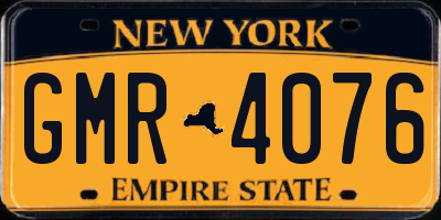 NY license plate GMR4076