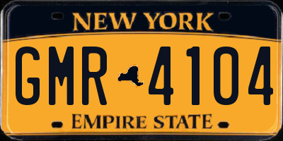 NY license plate GMR4104