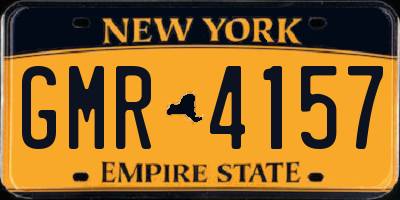 NY license plate GMR4157