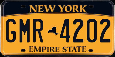 NY license plate GMR4202