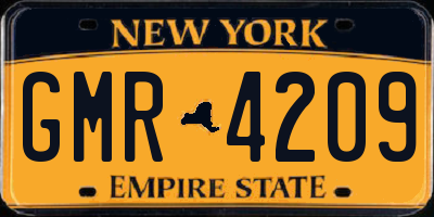 NY license plate GMR4209