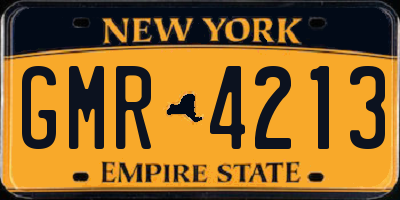 NY license plate GMR4213