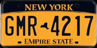 NY license plate GMR4217