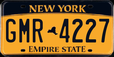 NY license plate GMR4227