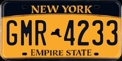 NY license plate GMR4233