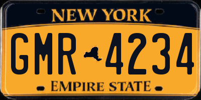 NY license plate GMR4234