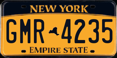 NY license plate GMR4235