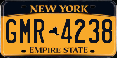 NY license plate GMR4238