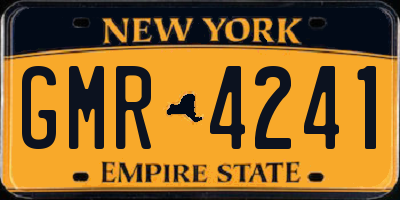 NY license plate GMR4241