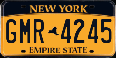 NY license plate GMR4245