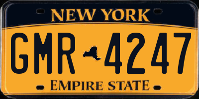 NY license plate GMR4247
