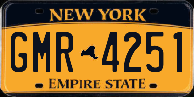 NY license plate GMR4251