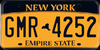 NY license plate GMR4252