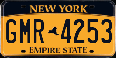 NY license plate GMR4253