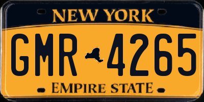 NY license plate GMR4265