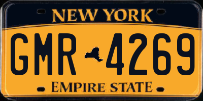 NY license plate GMR4269