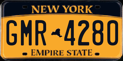 NY license plate GMR4280