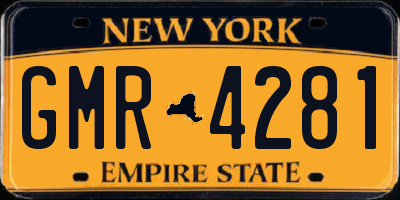 NY license plate GMR4281