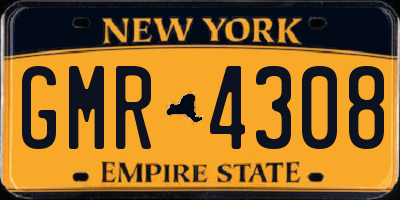 NY license plate GMR4308