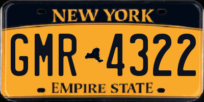 NY license plate GMR4322
