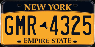 NY license plate GMR4325