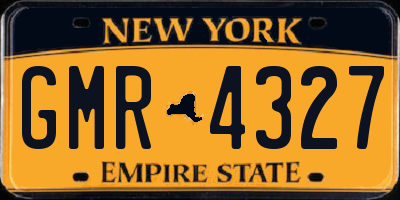 NY license plate GMR4327
