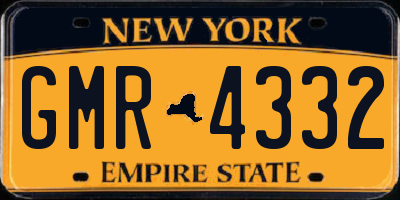 NY license plate GMR4332