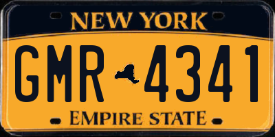 NY license plate GMR4341