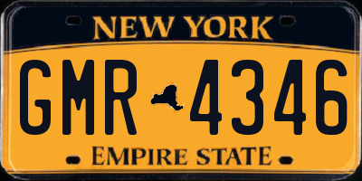 NY license plate GMR4346