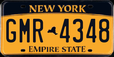 NY license plate GMR4348