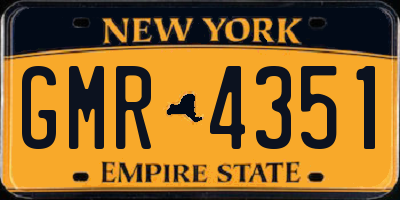 NY license plate GMR4351