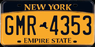 NY license plate GMR4353
