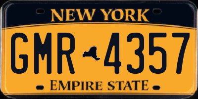 NY license plate GMR4357