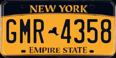 NY license plate GMR4358
