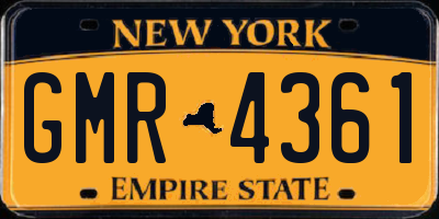 NY license plate GMR4361