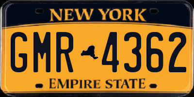 NY license plate GMR4362