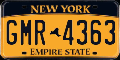 NY license plate GMR4363