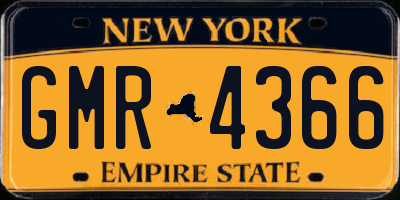 NY license plate GMR4366