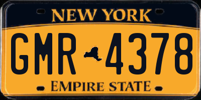 NY license plate GMR4378