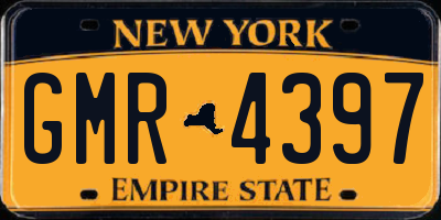 NY license plate GMR4397