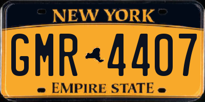NY license plate GMR4407