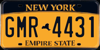 NY license plate GMR4431