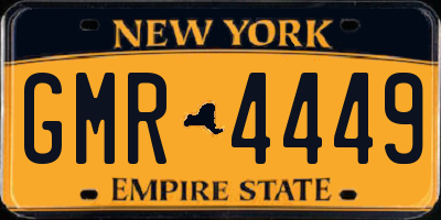 NY license plate GMR4449